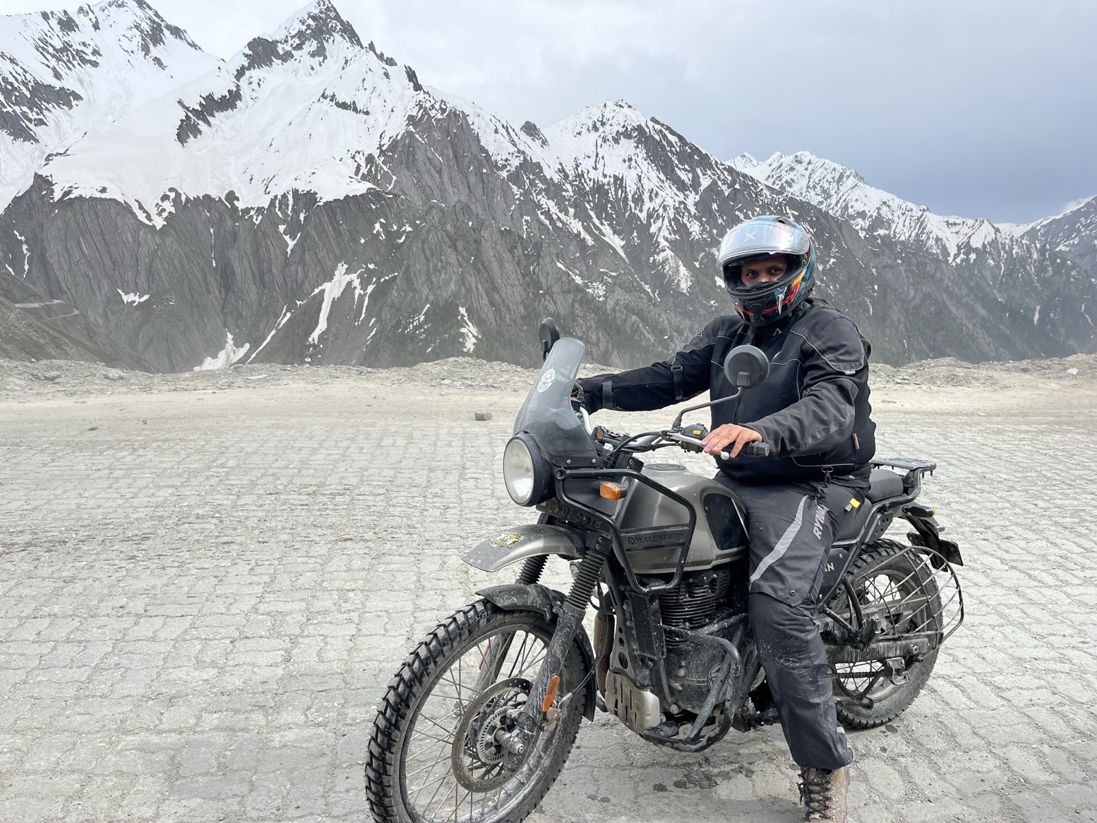 Biker on highway in Ladakh